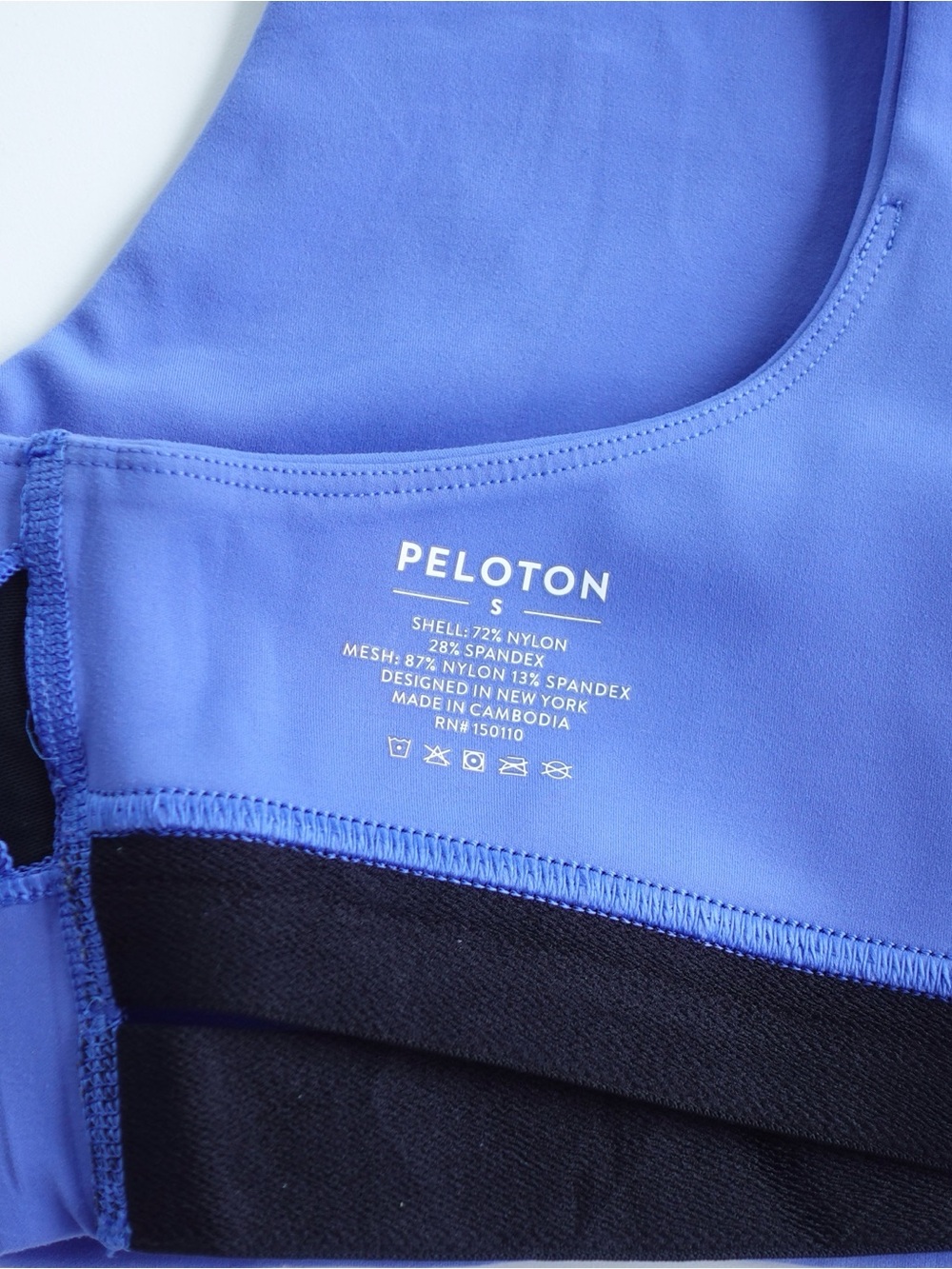 Peloton Precise & Charged High Neck Zip Sports Bra Periwinkle Blue | Small - Picture 5 of 5